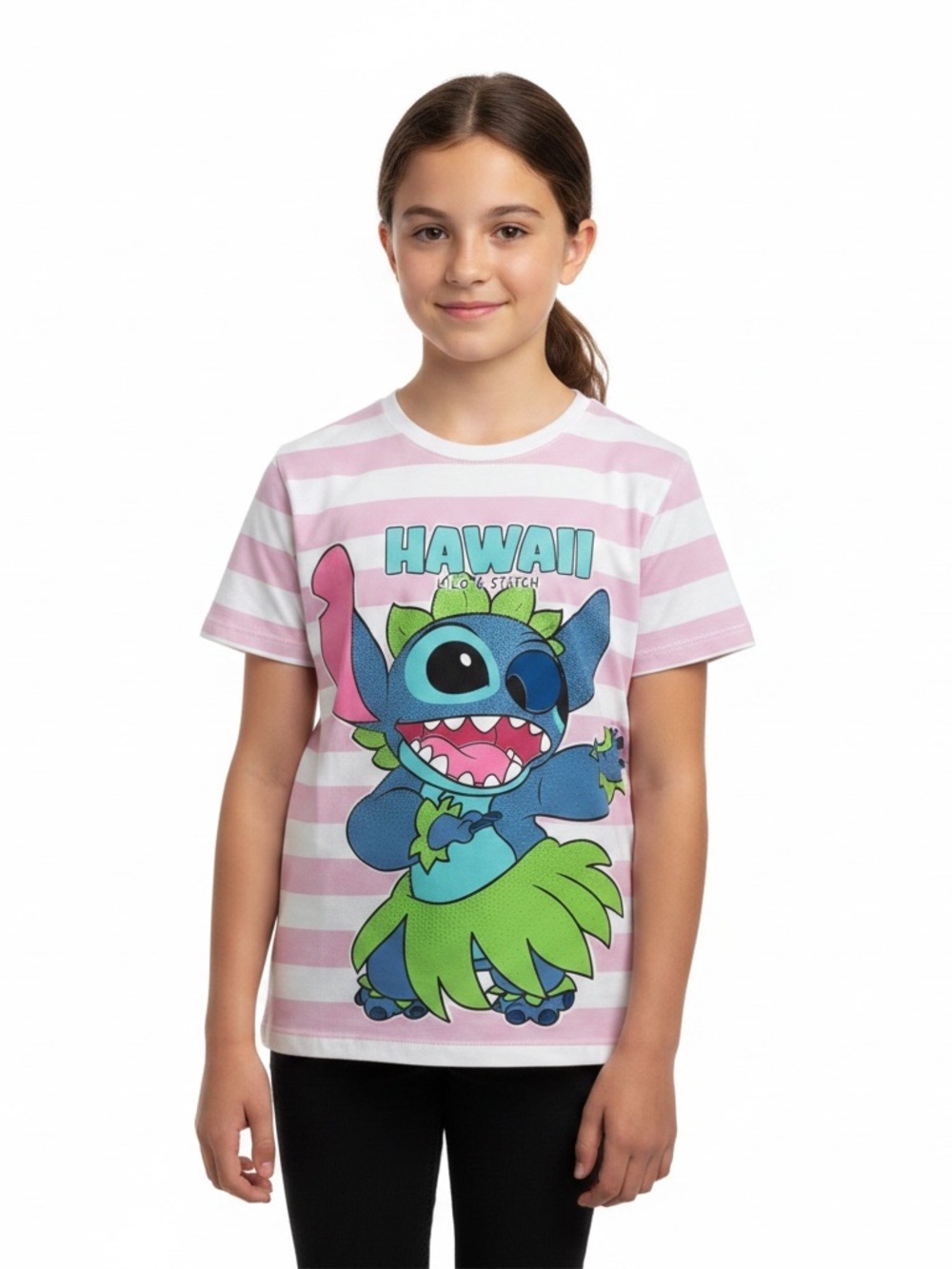 Disney Stitch Glitter Shirt ✨ Girls Size 12 Pink Graphic Tee